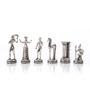 Antique Gold and Silver Chess Pieces Size 4