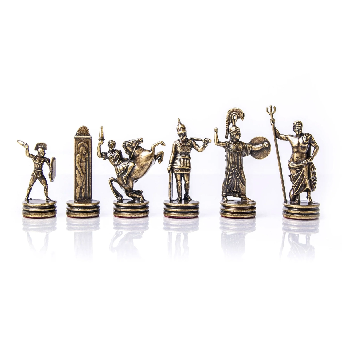 Greek Mythology Chess Pieces Bronze and Gold Size 4