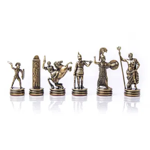 Greek Mythology Chess Pieces Bronze and Gold Size 4