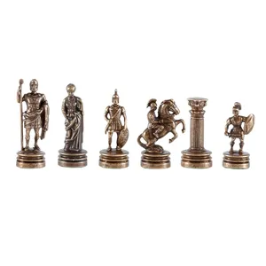 Greek and Roman Chess Pieces in Bronze and Gold