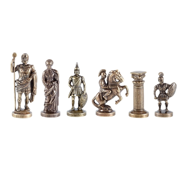 Greek and Roman Bronze and Gold Chess Pieces Size 5
