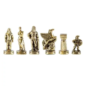 Spartańskie figury szachowe wojowników – złoto i srebro