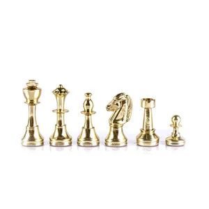 Gold and Silver Staunton Chess Pieces Size 4