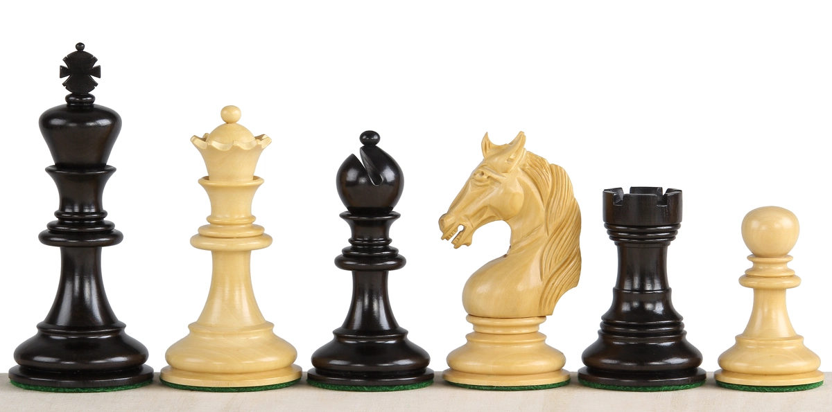 Unicorn Chess Pieces in Ebony Wood Size 8