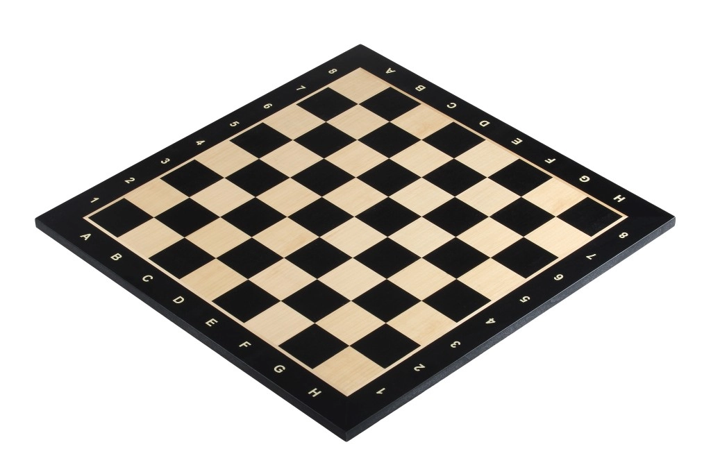 Size 4 Black Maple Chessboard with Coordinates