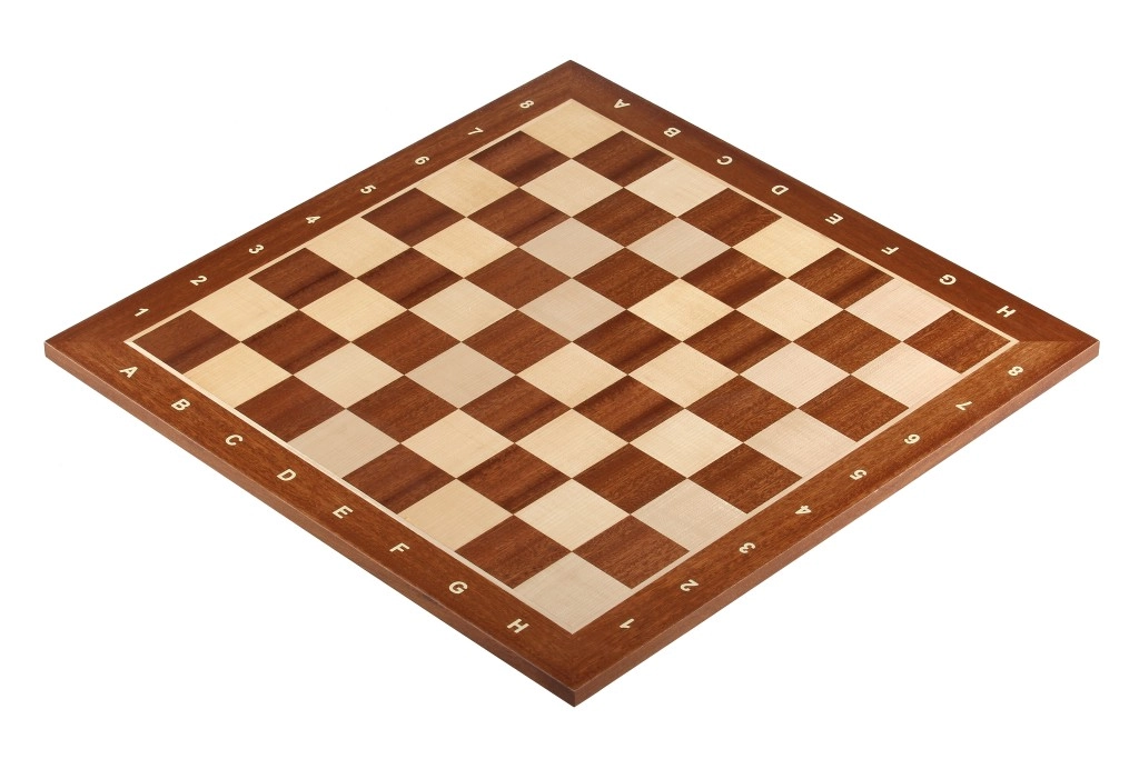 Size 4 Mahogany Chessboard with Coordinates