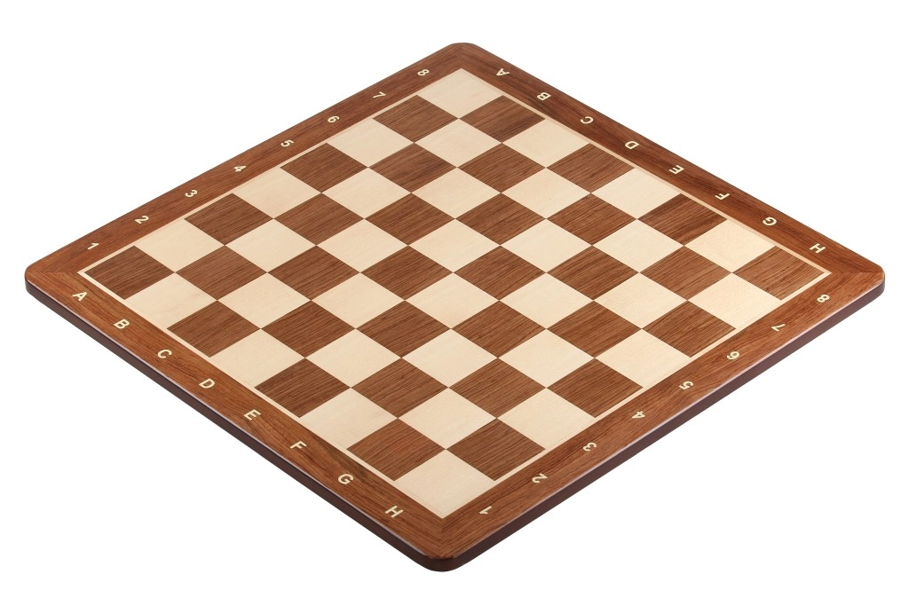 Size 5 Mahogany Chessboard with Coordinates