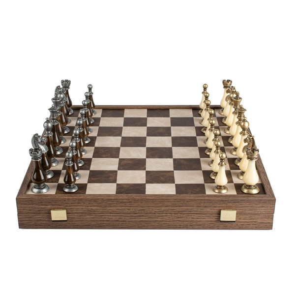 Leather and Ivory Chess Set
