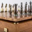 Chess Set with Refined Brass and Walnut Finishes