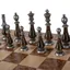 Chess Set with Refined Brass and Walnut Finishes