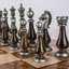 Chess Set with Refined Brass and Walnut Finishes