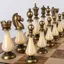 Chess Set with Refined Brass and Walnut Finishes