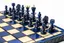 Blue Wooden Chess Set
