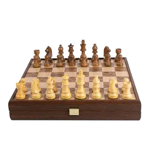 Walnut Burl Chess Set Box Size 4