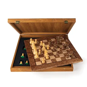 Walnut Burl Chess Set Size 5