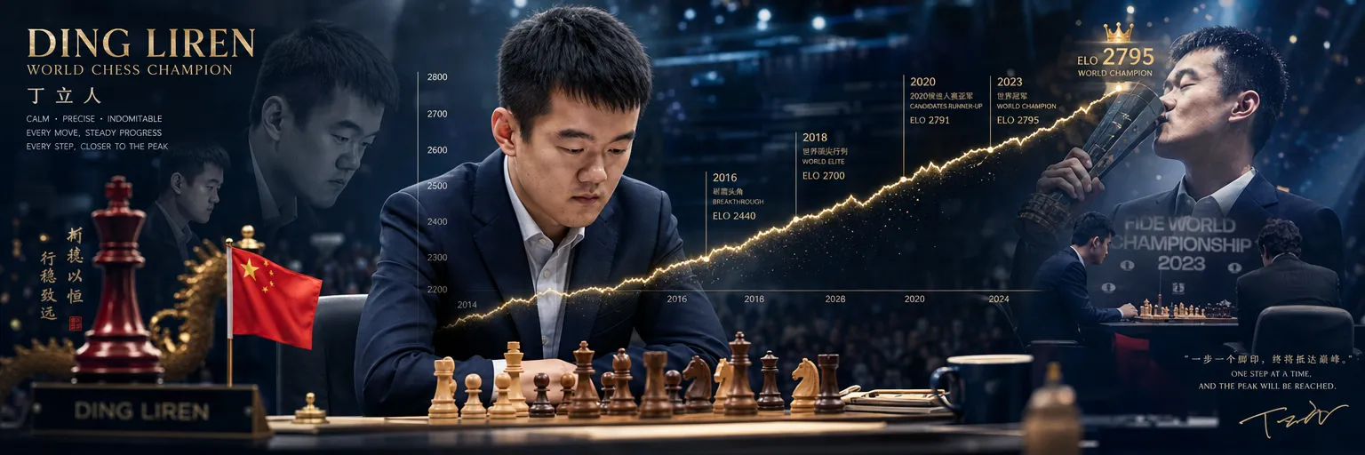 Ding Liren's Elo rating and career progression