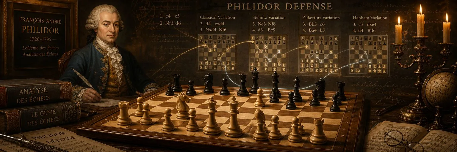 Famous variations of the Philidor Defence